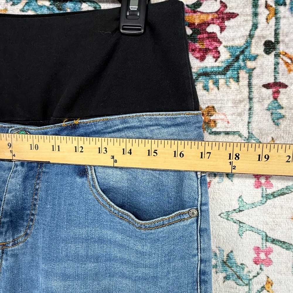 Desigual Maternity Jeans Light Wash Embroidered Patchwork Mirror Detail Boho - Picture 10 of 15